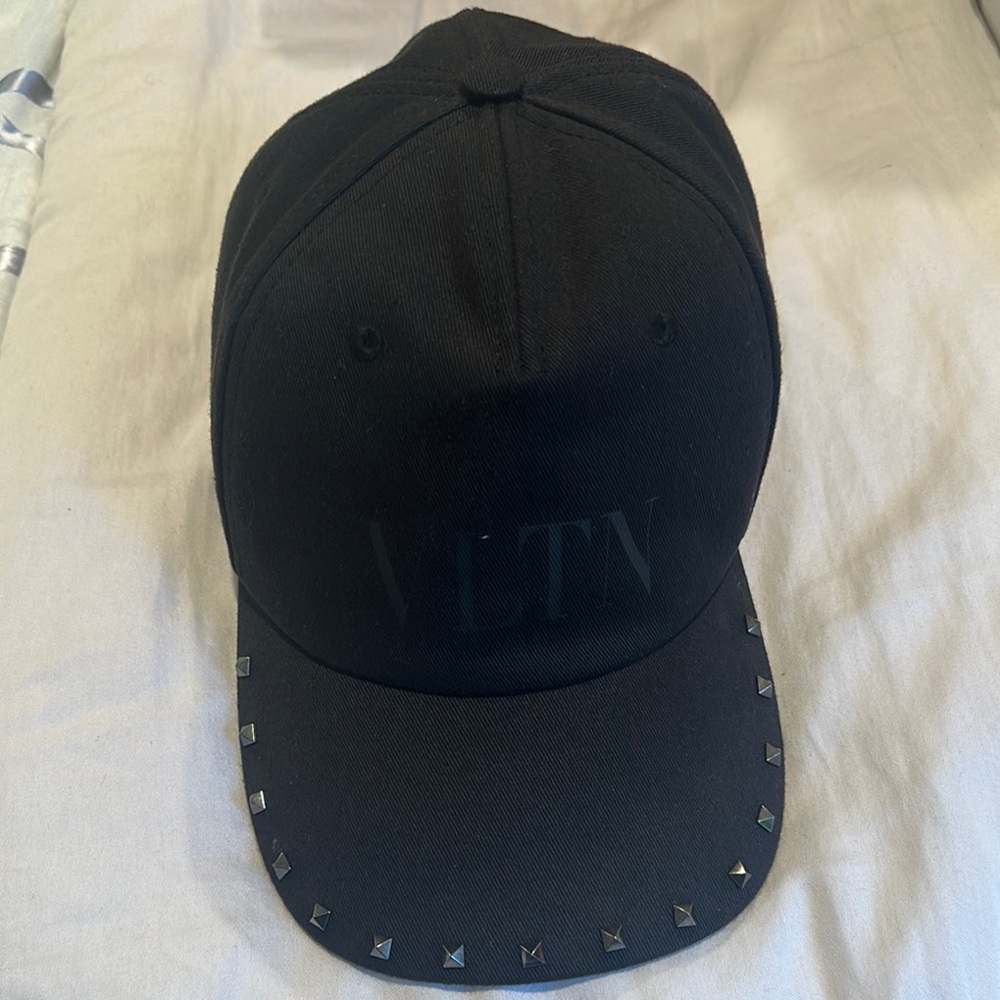 Black VLTN Studded Cap